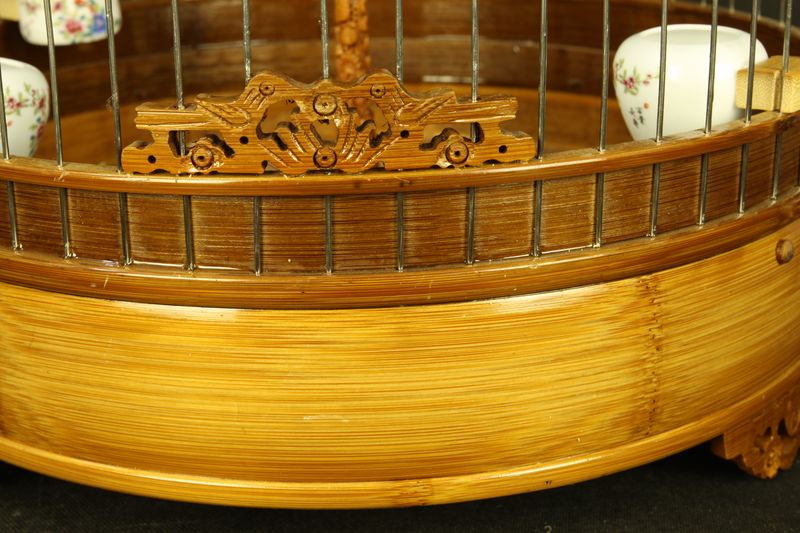 不锈钢加密笼条百灵鸟笼凤头百灵云燕云雀沙百灵竹制鸟笼全套配置