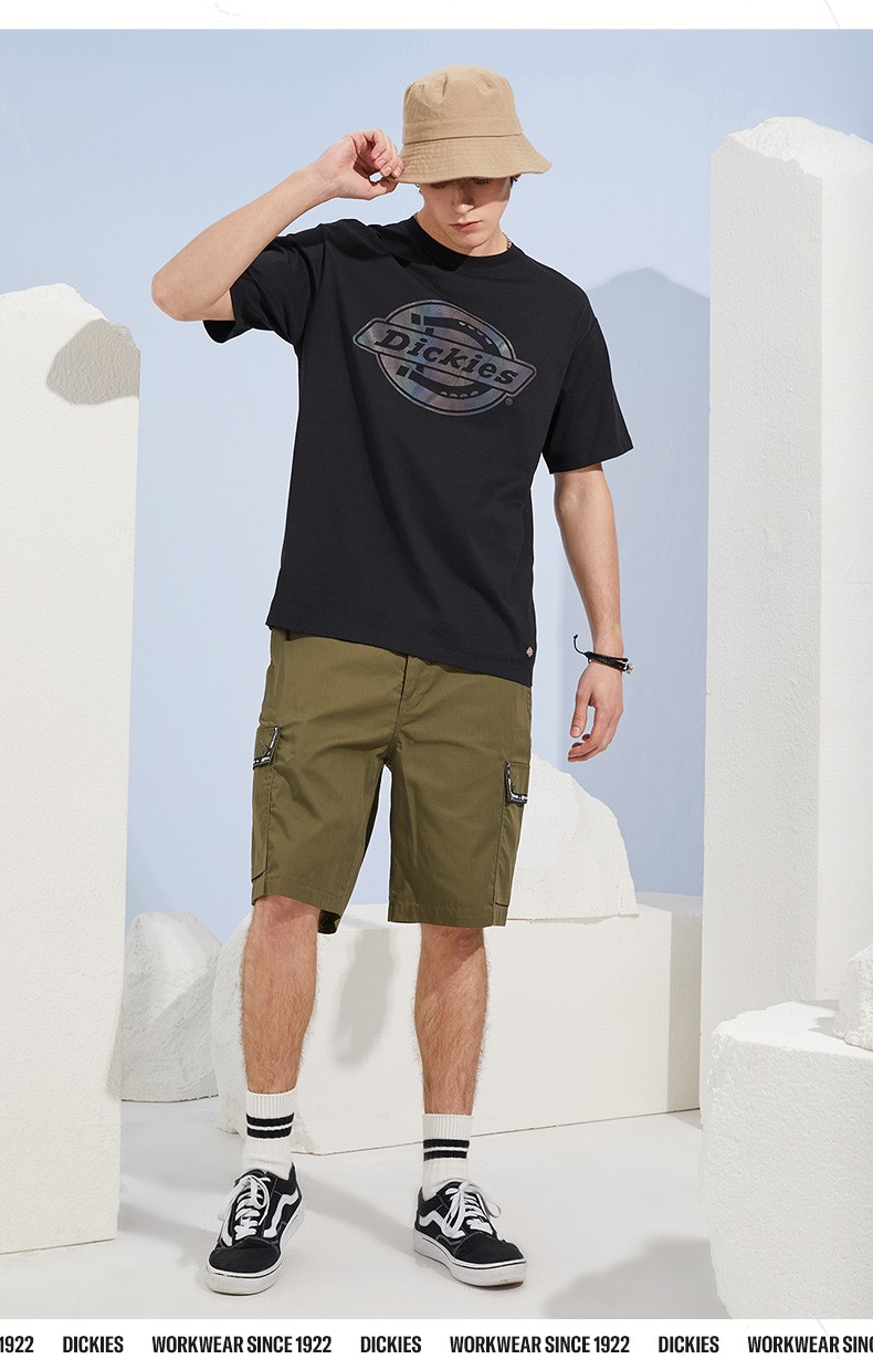 【商场同款】dickies短裤 女2022春夏休闲运动下装短裤010213 军绿色