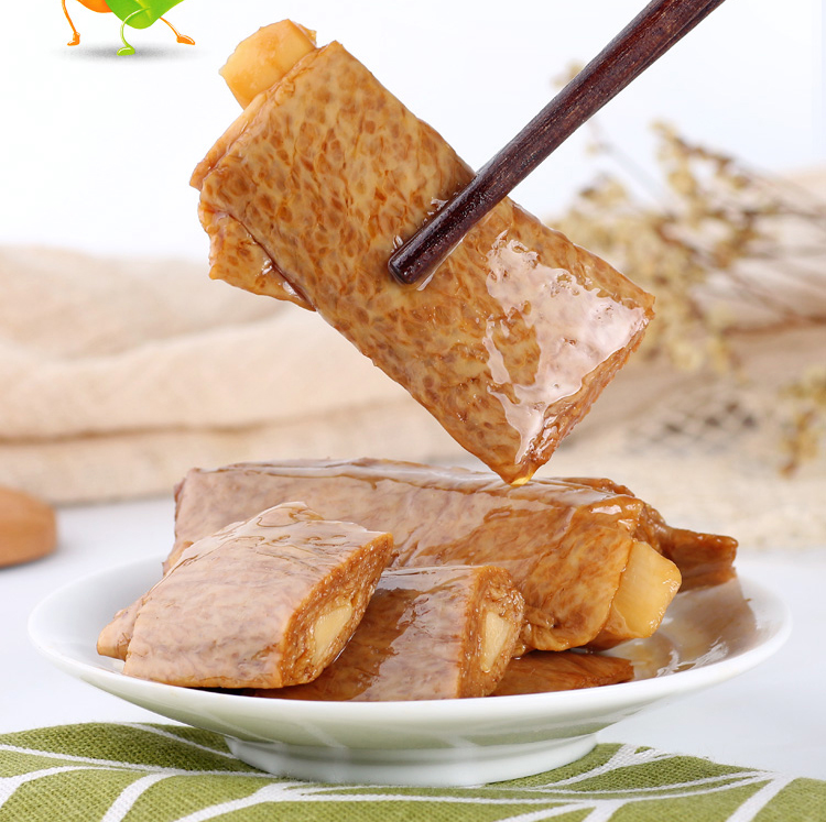 素食佛家素肉豆干零食手撕大豆蛋白人造肉笋尖素肉卷豆卷袋装20g/袋