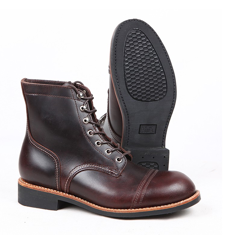 3516厂固特异手工伞兵靴圆头皮靴马丁工装靴休闲高帮皮鞋品质定制款