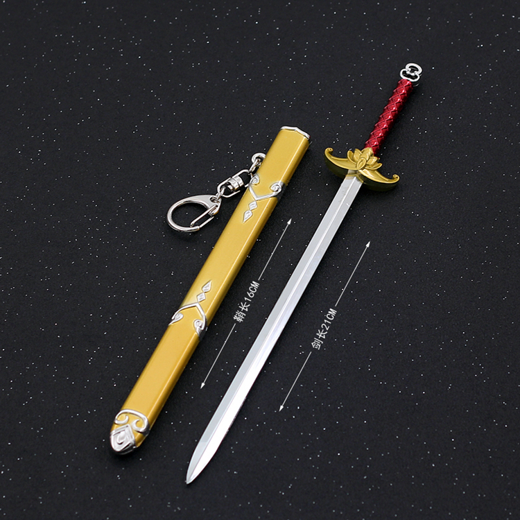 天官赐福周边谢怜芳心剑花城厄命弯刀合金模型刀剑玩具 10cm_花城血伞