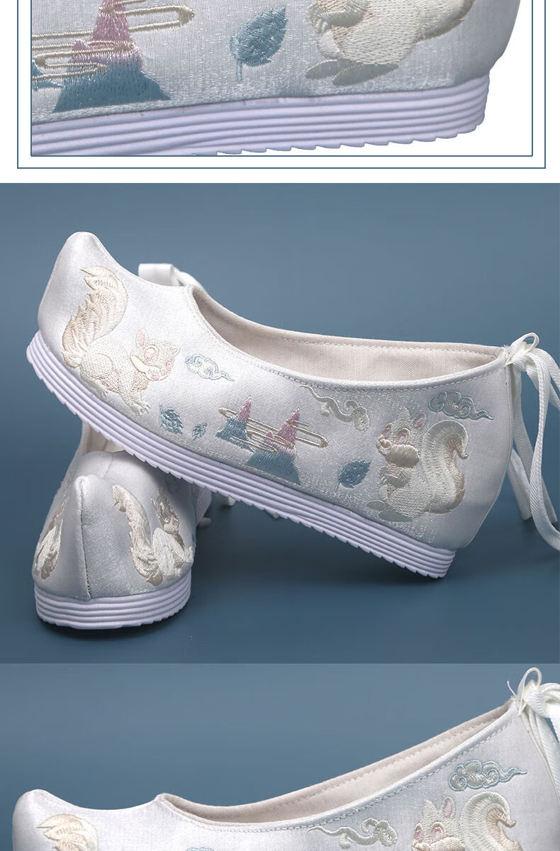 mgjo 演出穿的中国风刺绣翘头弓鞋汉服鞋新款春夏古风汉服鞋女绣花鞋