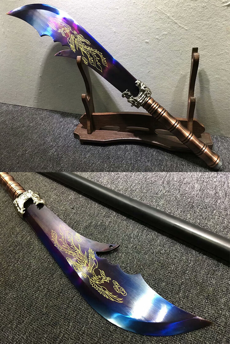 朴刀传统武术刀剑青龙偃月刀春秋大刀健身关刀一体锰钢未开刃 金凤