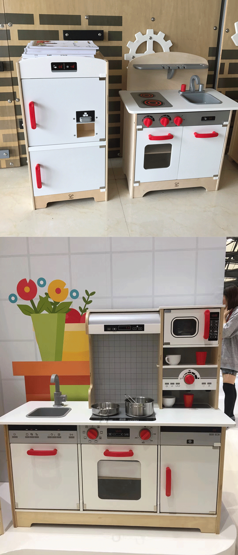 幼儿迷你小厨房娃娃家玩具儿童木制仿真过家家角色扮演类市游戏 汉堡