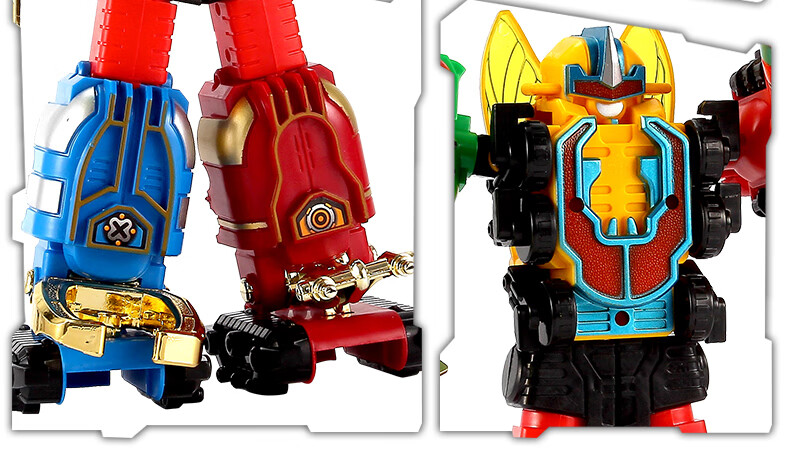 变形玩具机战奇兵机甲凯儿乐男孩全套昆虫合体变形机器人玩具 全套五