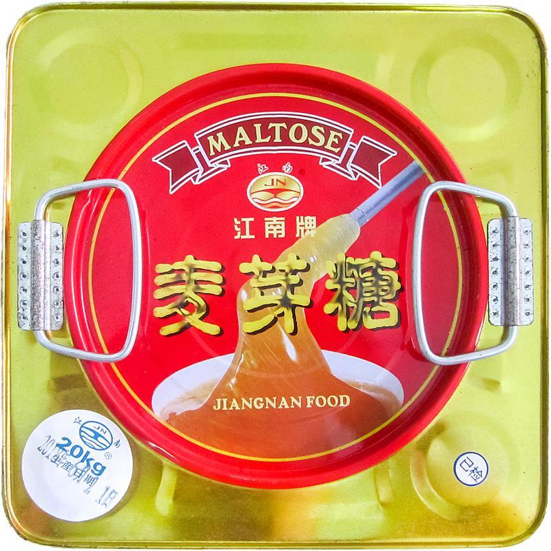 东莞石龙特产麦芽糖手工糖制江南牌麦芽糖铁桶大桶加工糖餐饮装如图