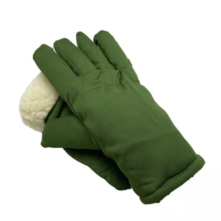 欧瑾零下40度手套保暖防寒老式军绿色棉手闷子手套连指男士棉手套绿色