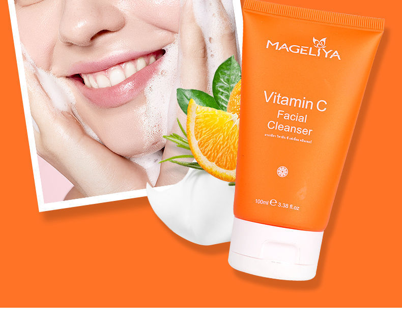 泰国vc洗面奶女深层清洁毛孔温和左旋维他命c亮肤学生洁面乳100ml 2支