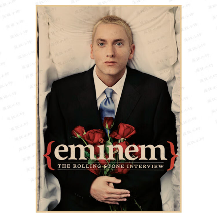 索芙太 痞子阿姆埃米纳姆eminem复古牛皮纸海报姆爷说唱歌手饶舌宿舍