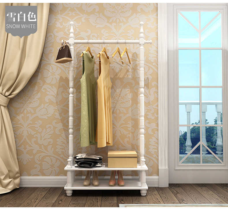 落地式实木衣帽架衣架落地卧室置物架衣架子多功能小挂衣架省空间 a-1