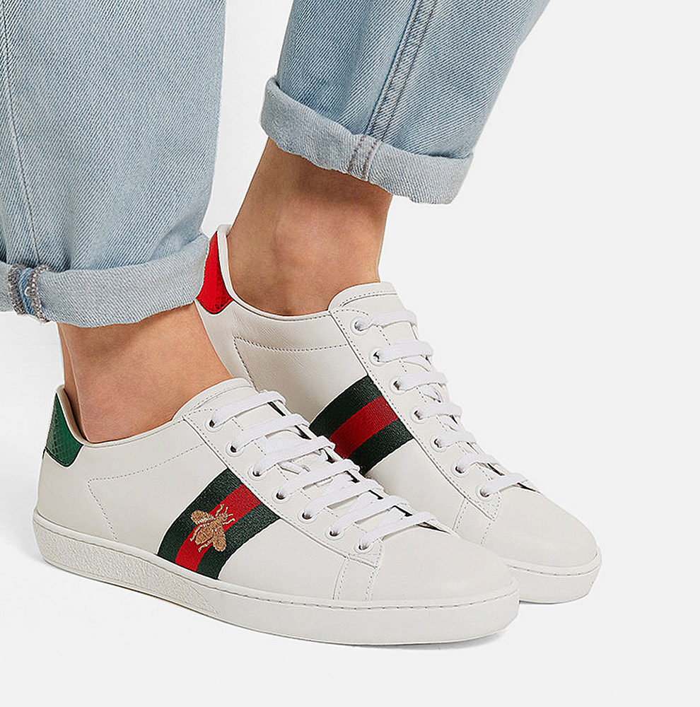 奢侈品 鞋靴 古驰(gucci) 【出游季】gucci古驰女鞋 小白鞋蜜蜂刺绣