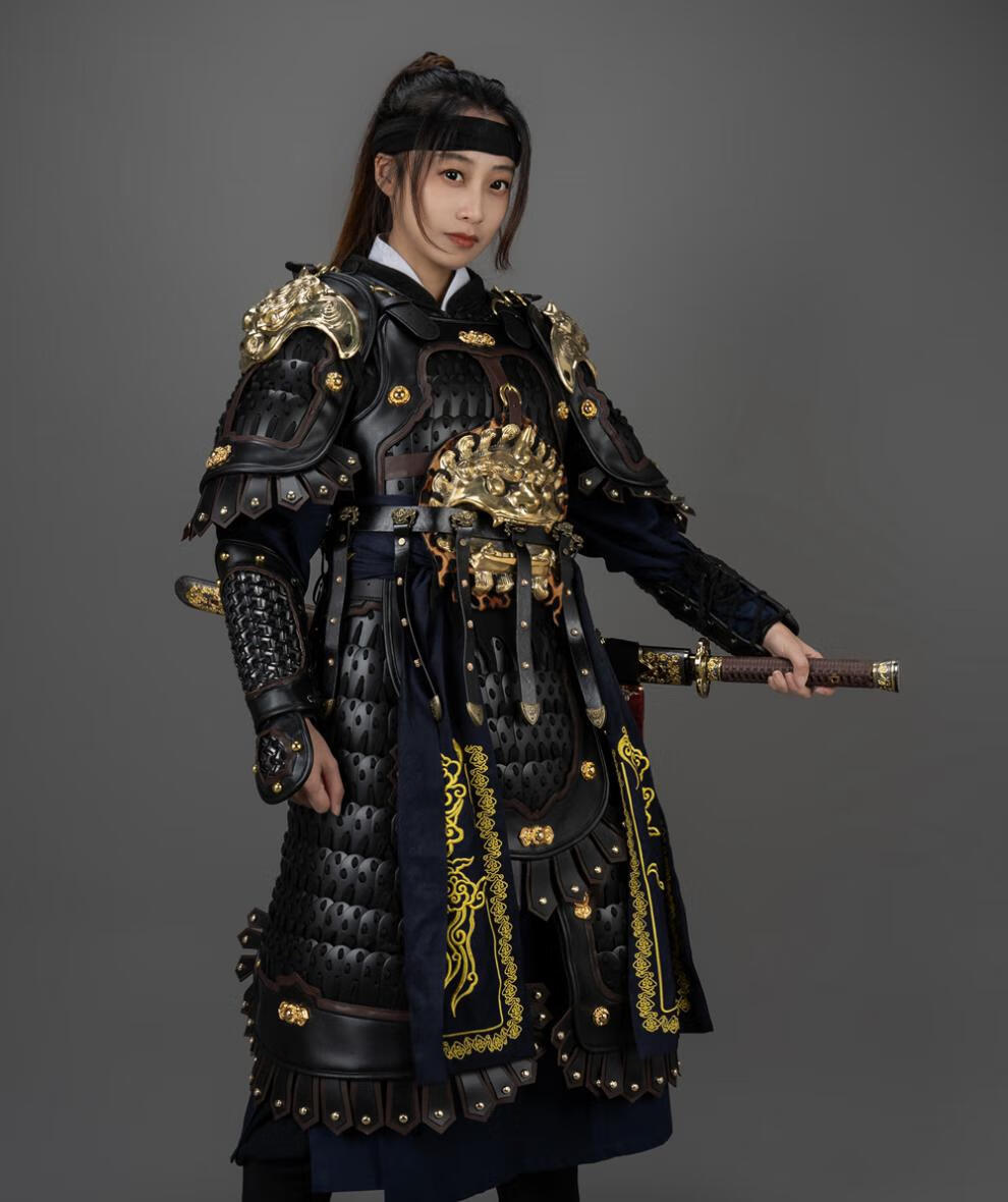 甲胄铠甲宋 明扎甲 札甲 甲胄 真人可穿 中式盔甲 将校 小码黑札甲