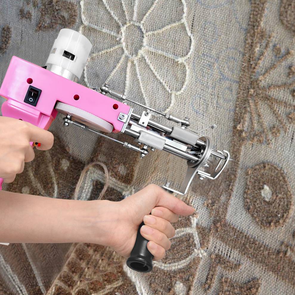 电动地毯织枪 手工地毯织枪二合一粉色簇绒枪圈绒枪电动tuftinggun