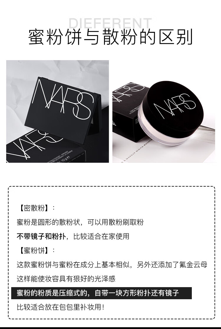 NARS纳斯蜜粉饼大白饼 五花肉/新年限定控油定妆提亮修容隐形毛孔 纳斯大白饼 10g 盒