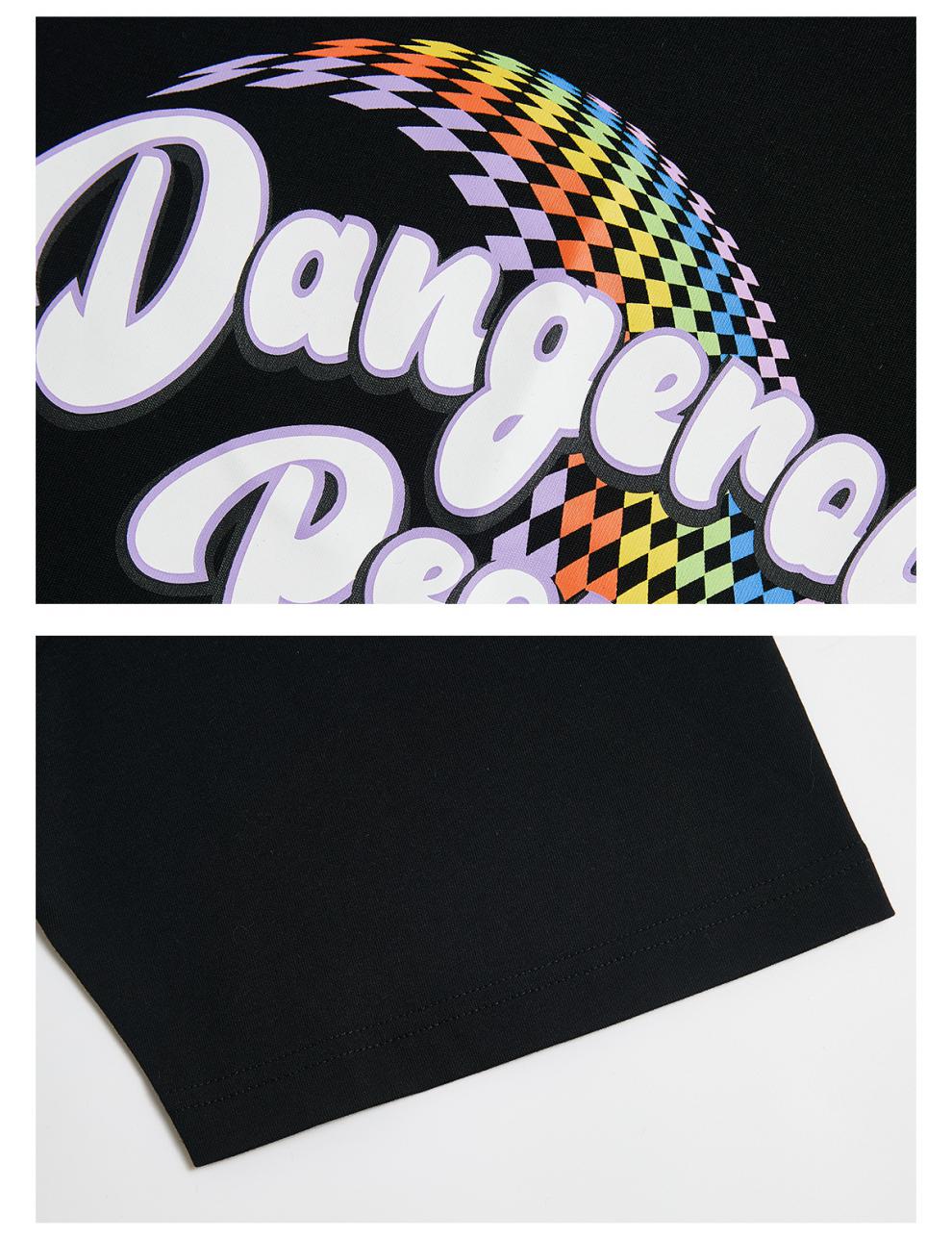 dangerouspeople薛之谦dsp潮牌彩虹字母短袖t恤情侣新款棉ins体恤白色