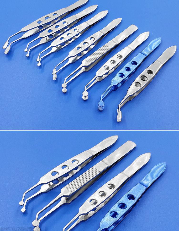 腺按摩镊显微双眼皮镊子眼科挤压疏通理疗镊眼睑镊夹脂肪不锈钢圆头