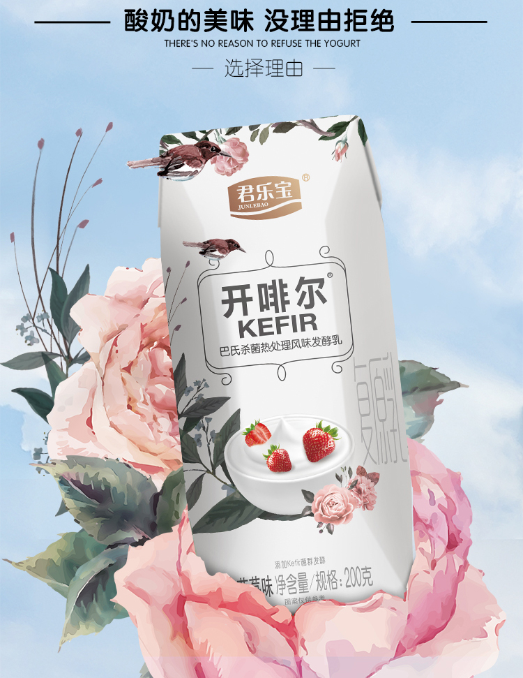 开菲尔酸奶 酸奶原味草莓味混合开菲尔8种益生菌发酵 原味24盒【10月