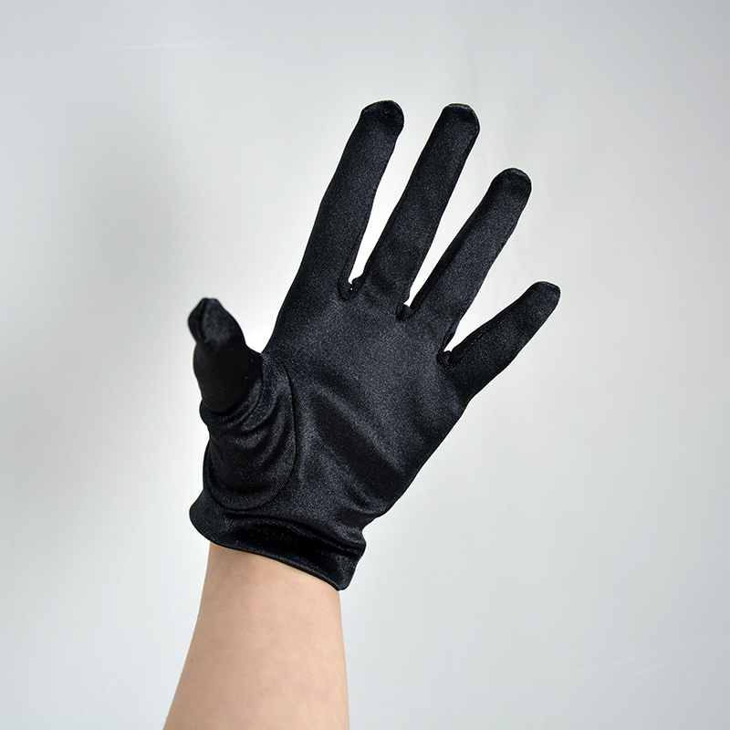 手套丝绸缎面长防晒拍照弹力礼仪首饰黑色礼服督导购 白色38cm【图片