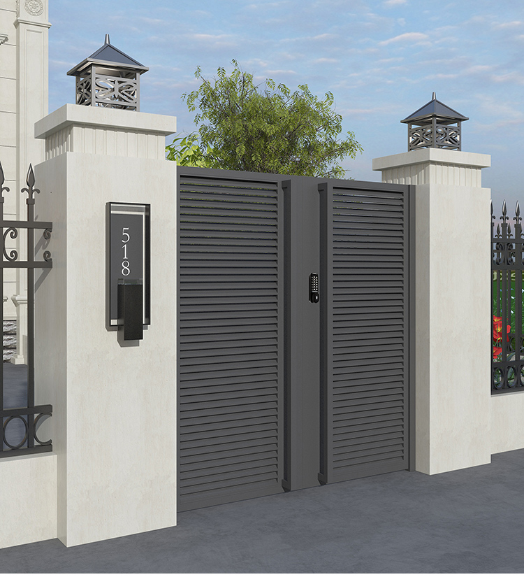 索梵 铝艺庭院花园入户门户外民宿门不锈钢现代乡村电动铝合金别墅