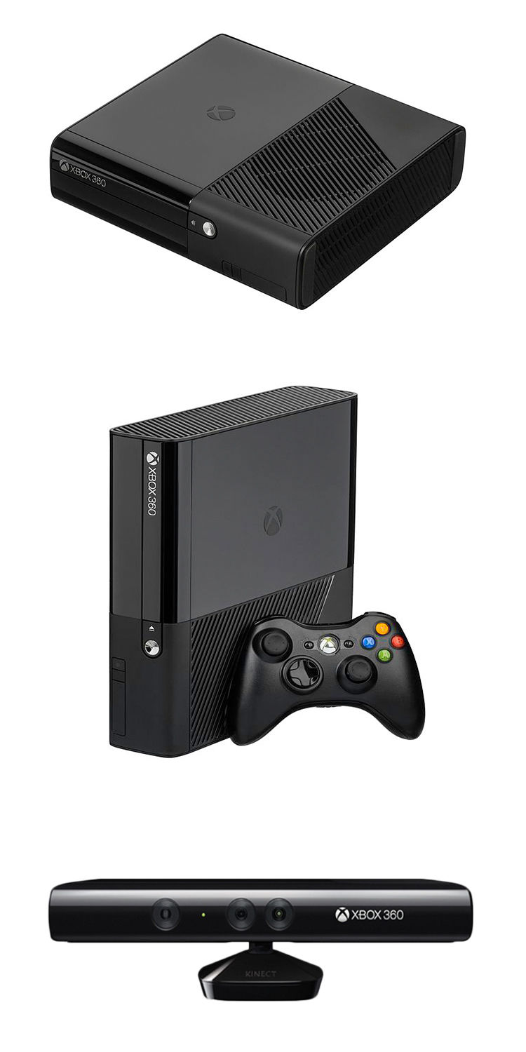 xbox360e版主机kinect体感家庭客厅游戏机wjhh套餐二有线手柄x2个库存