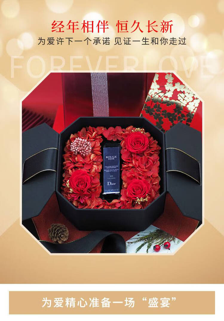 迪奥(dior) 新版999哑光520丝绒740正红888带礼套装礼盒装 大红色 cd8