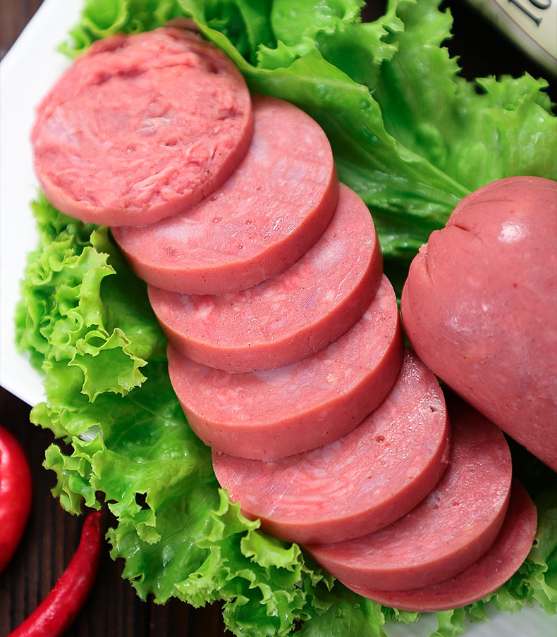 纯瘦肉大雪花火腿肠即食下酒菜特产350g 牛肉肠1根 卢布肠1根【图片