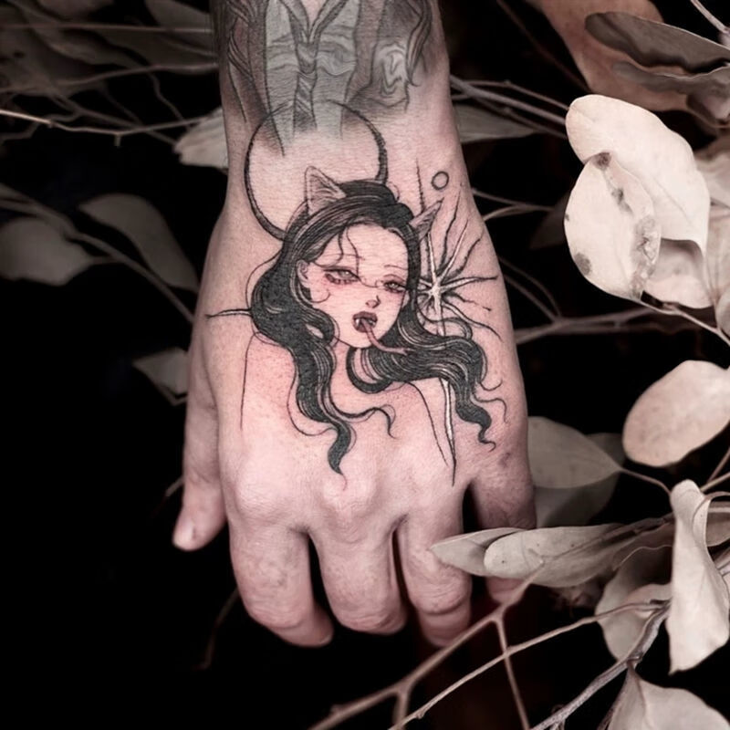 顶悍ins少女心暗黑可爱天使纹身贴女小清新防水唯美逼真手臂刺青 天使