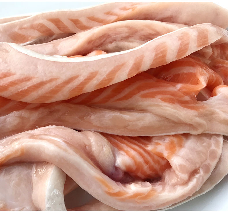 三文鱼肚腩条人吃 边角料无骨无刺大块纯鱼腩条餐饮烧烤食材 腾旺纳跃