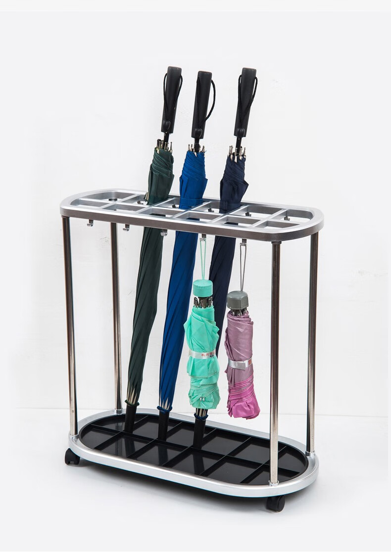 时尚简约不锈钢管雨伞收纳架长短伞直杆伞折叠伞多功能两用雨伞架带