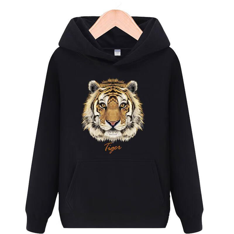 啄木鸟男装春秋冬季老虎衣服虎头卫衣连帽外套加绒款青年宽松带帽休闲