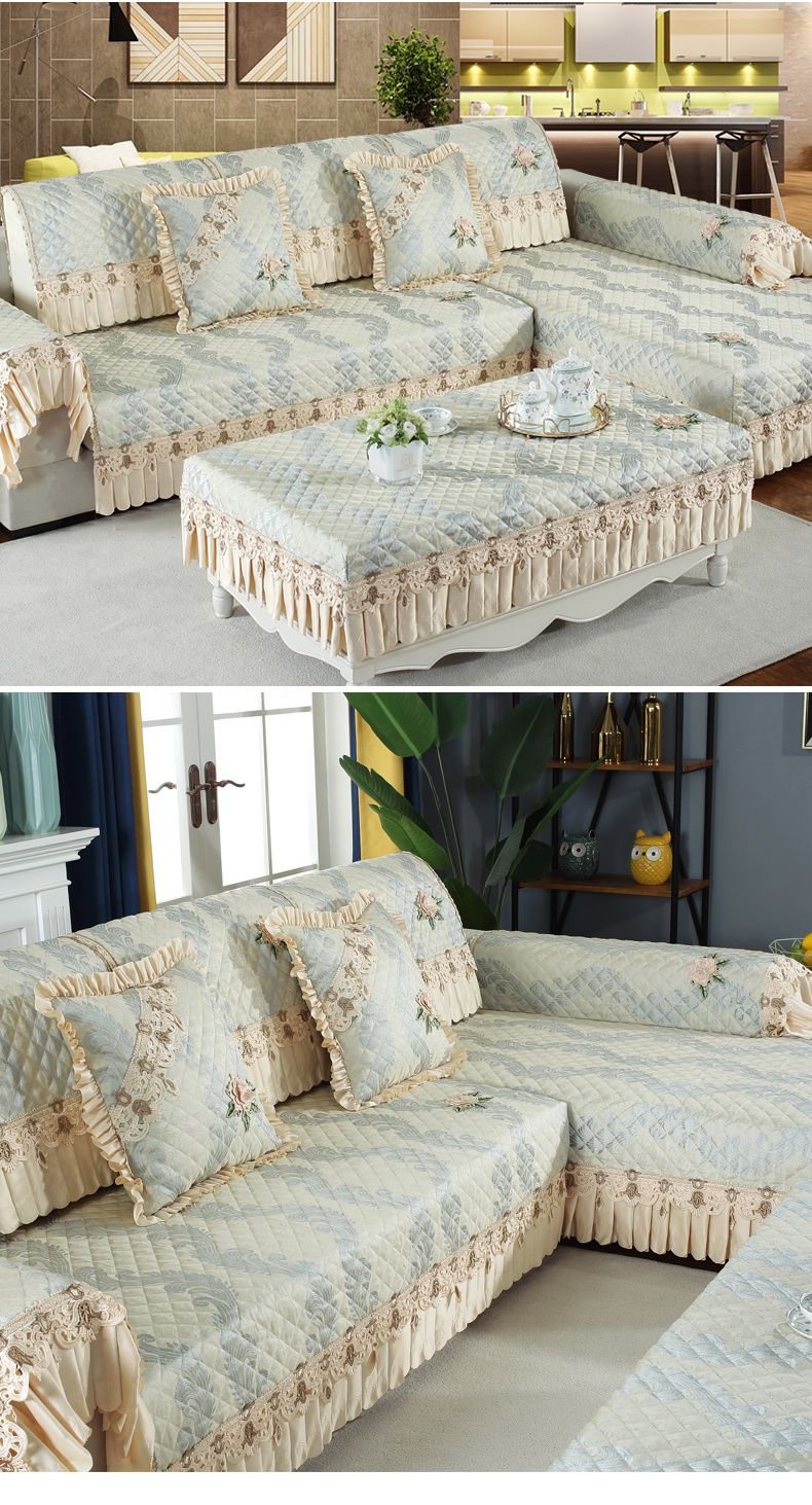 欧式沙发垫四季通用布艺防滑简约沙发套罩一套皮沙发套全包套 尤利斯