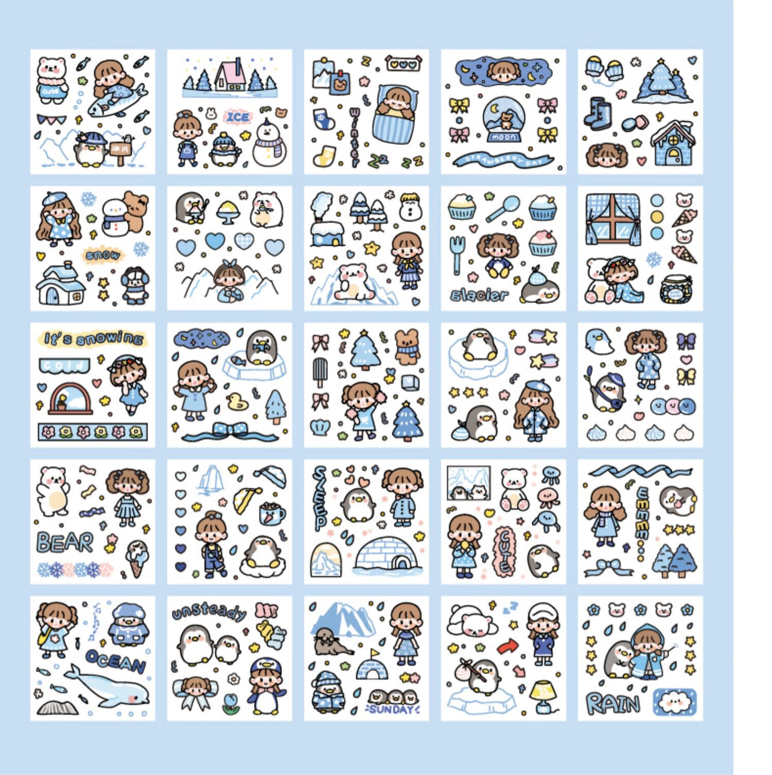 skib 1000张手账贴纸标签贴手帐素材套装透手杖版贴贴纸贴画 游戏时光