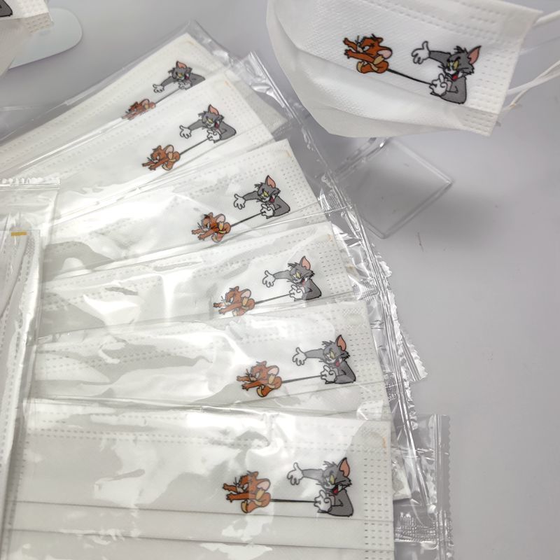 花纹口罩猫和老鼠口罩白色独立包装女高颜值冬创意个性印花可爱卡通男