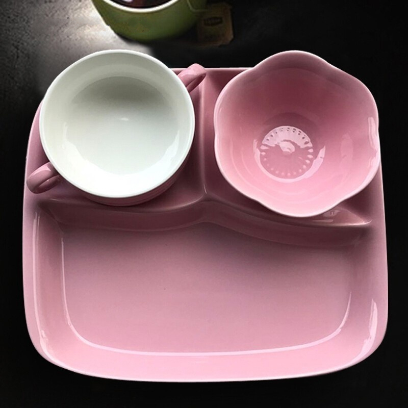 健康营养分配 健身四格分餐盘子 密胺平衡膳食餐盘【图片 价格 品牌