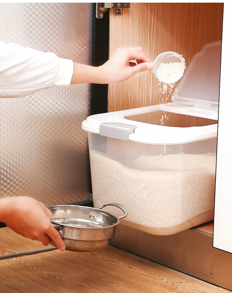 装米桶厨房密封20斤米箱防虫防潮大米收纳盒面粉储存罐家用装米缸中号