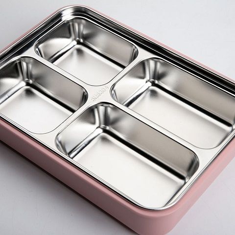 304不锈钢食堂餐盒 密封超大三格四格成人保温 分扣带提手款饭盒 德黑