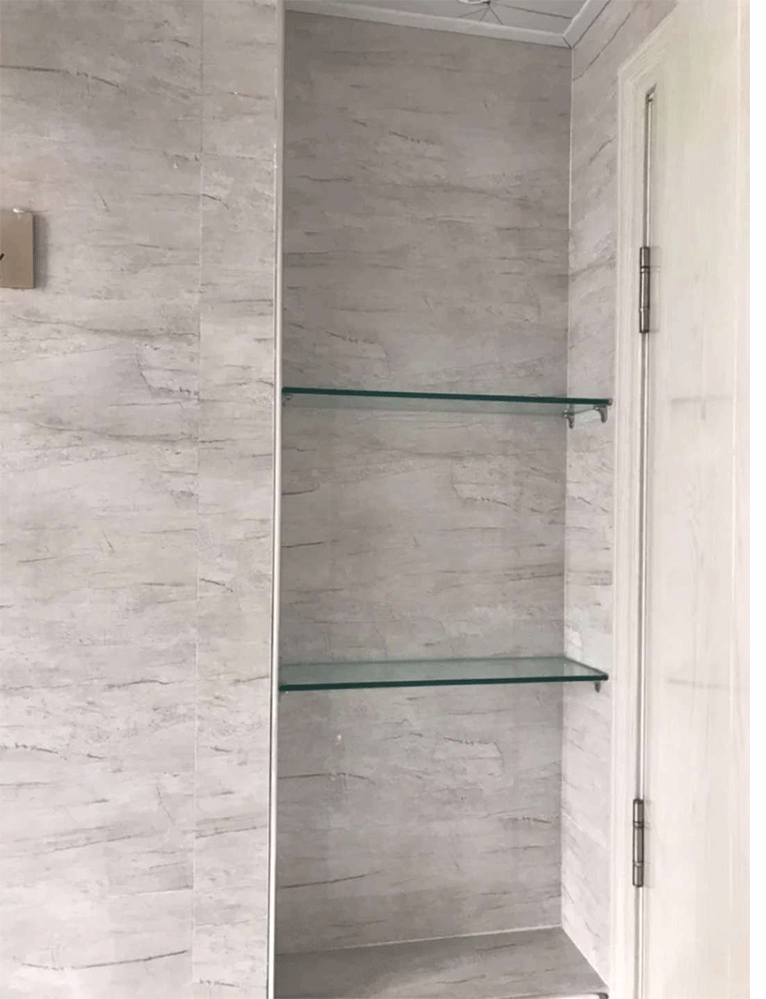 定制钢化玻璃搁板/浴室玻璃置物架/壁龛玻璃置物架/酒柜隔板 尺寸定制