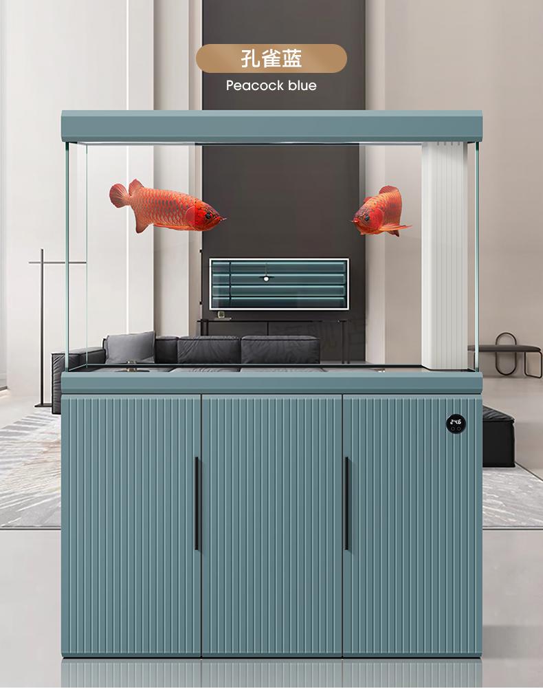 新款爱客鱼缸鱼缸客厅大中型家用办公室下过滤白玻璃智能鱼缸水族箱