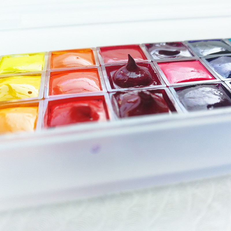 德燚杂物堆美捷乐mijello金装固体颜料34色24色12水彩分装少女24色05