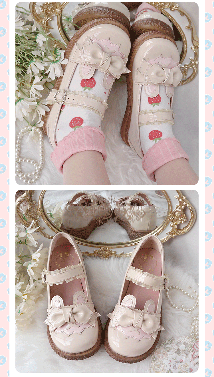 猪腰子鞋洛丽塔鞋萝莉鞋lolita大头鞋jk百搭可爱甜鸳鸯