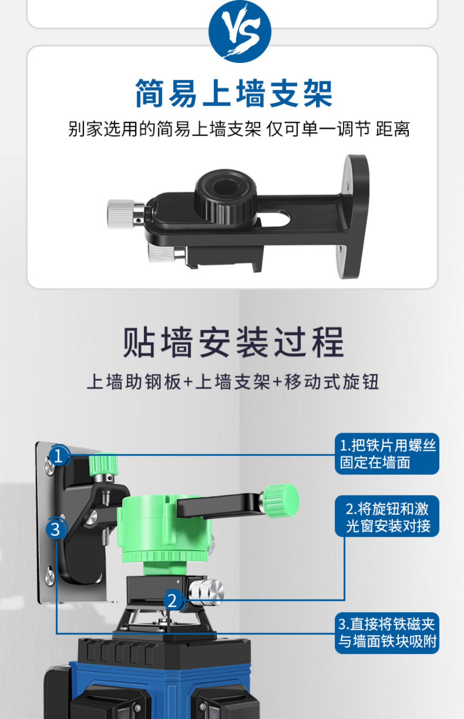 墙地两用12线绿光水平仪16线蓝光贴墙仪高精度强光细线8线裸机