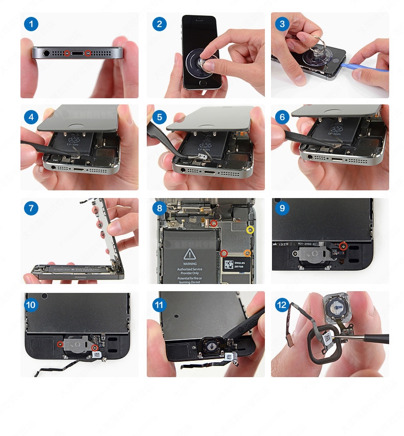 苹果6代iphone6 6s home键返回键6plus指纹识别感应按键排线总成 6/6p