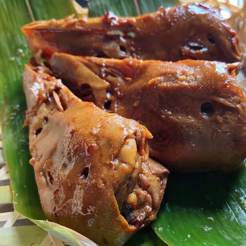 衢州鸭头浙江特色小吃香辣三头一掌速食卤味零食鸭掌中辣5只真空保鲜
