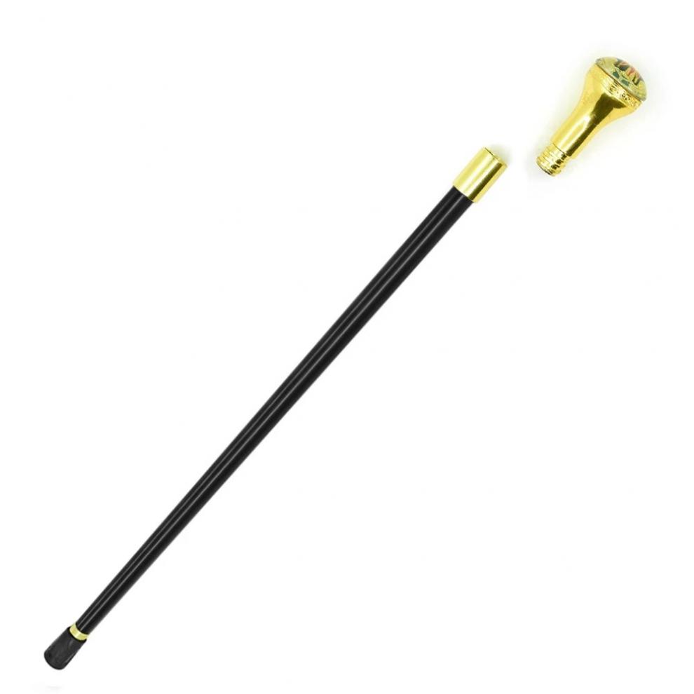 金色圆头英伦时尚绅士手杖舞台道具文明棍cosplay金属权拐仗老人 金色