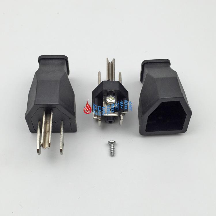 美标电源插头插座 美标可拆电源接线插头 纯铜品质美式插头 黑色款200