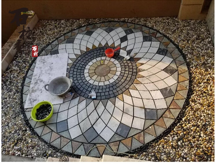 花园地砖庭院砖别墅室外户外花砖仿古砖天然马赛克地面石材拼花其它花