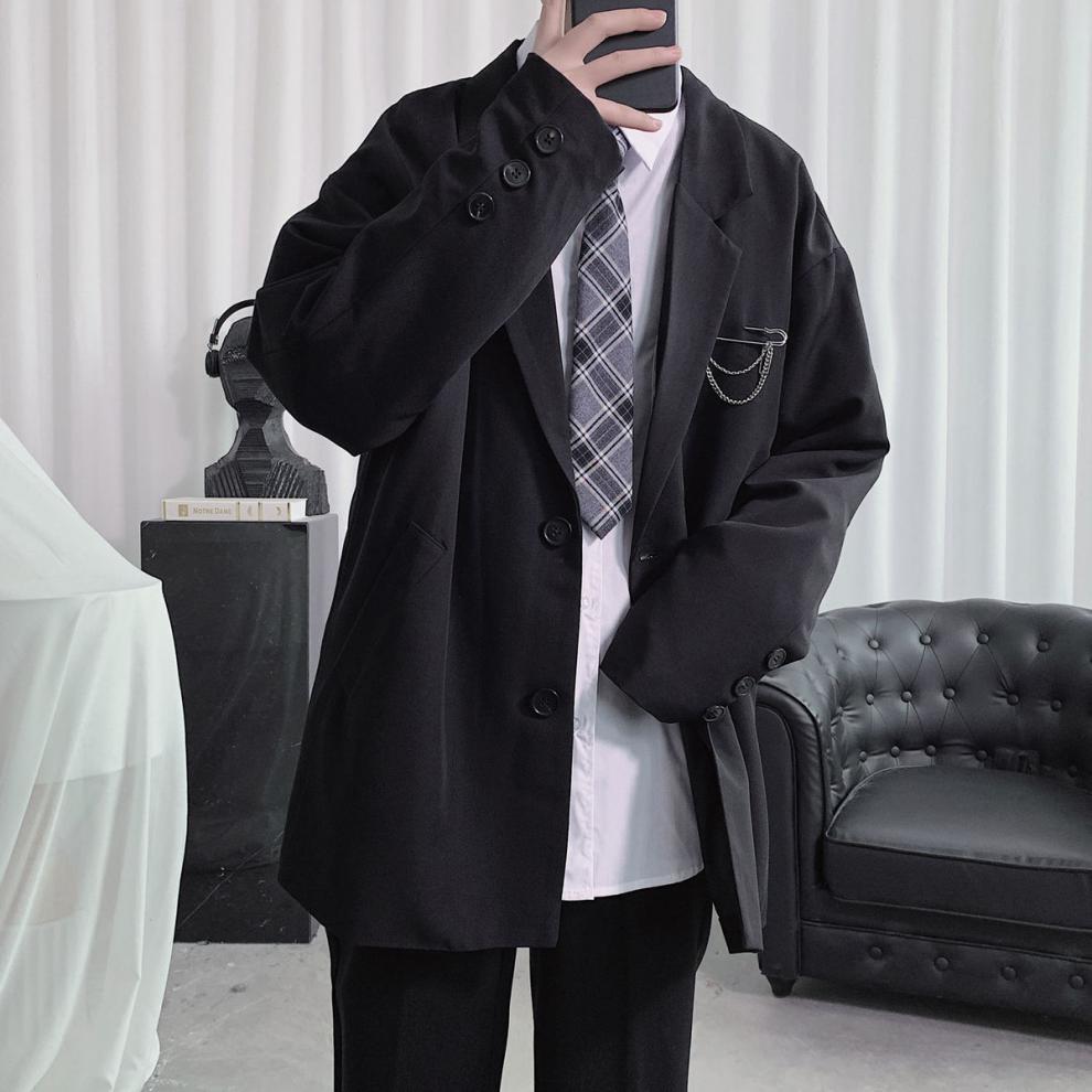 曹优国潮男装联名2021新款dk套装男生潮流帅气dk制服西装外套学生情侣