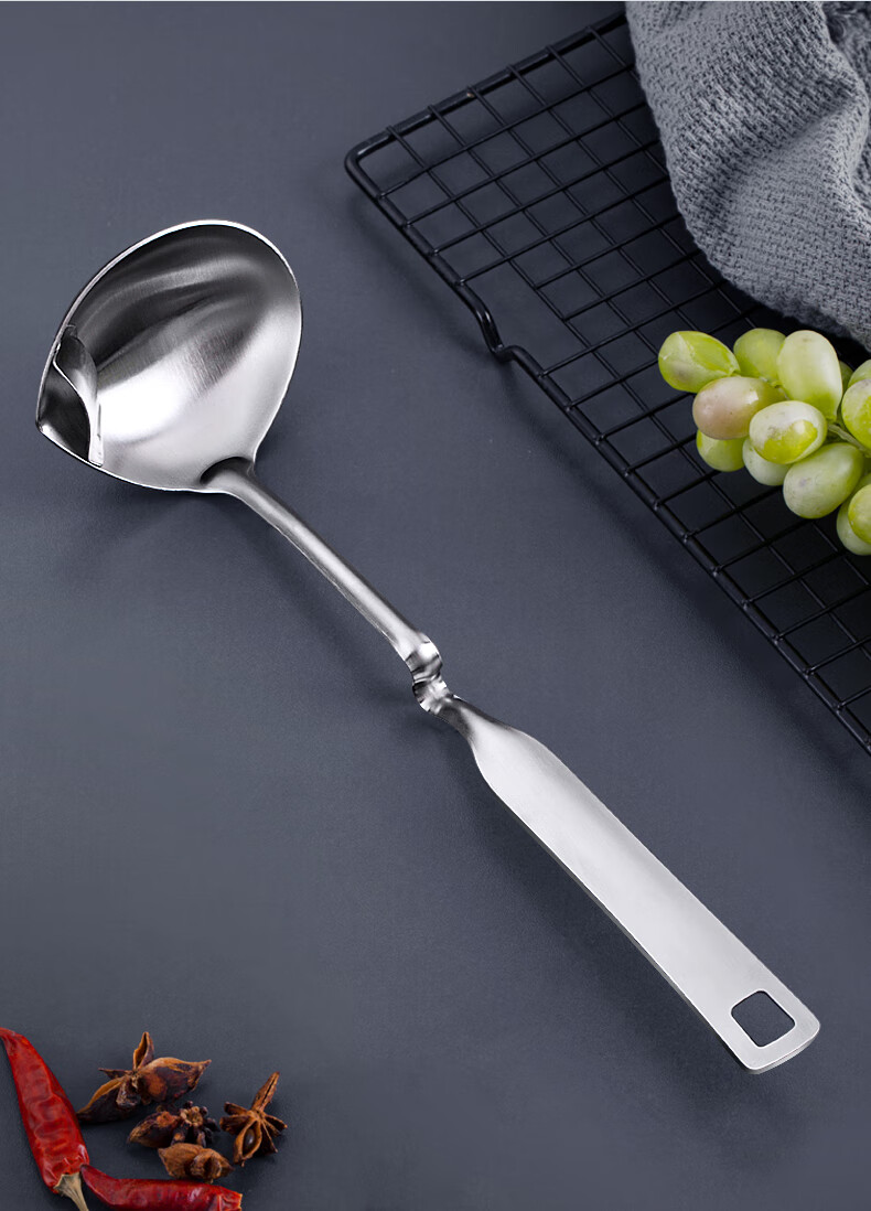 维艾漏勺304不锈钢隔油勺家用过滤汤勺厨房沥油撇油勺子油汤分离神器