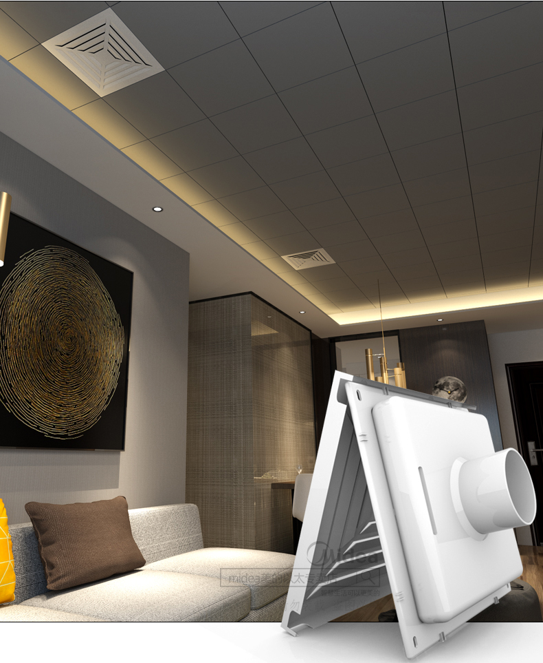 集成吊顶铝扣板风口卫生间排风换气通风口中央空调方形新风出风口