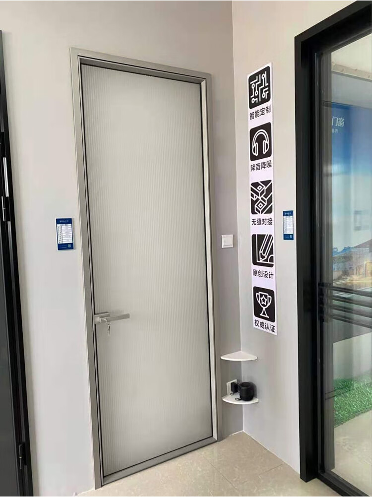 灰油砂玻璃门极窄边框灰油砂玻璃门卫生间门厕所门钛镁铝合金长虹玻璃